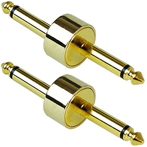 Keepdrum ADA053 Pedal Connector für Gitarren-Effekte Klinkenstecker 6,3mm 2 STÜCK von keepdrum