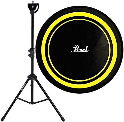 Pearl PDR-08P Practice Drum Pad Gelb/Schwarz Übungspad 8" + keepdrum DPS Stativ Übungspadständer von keepdrum