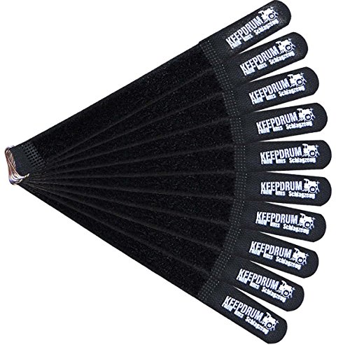 keepdrum 10x Kabelbinder mit Klettverschluss 20cm x 2cm, 10 Stück von keepdrum