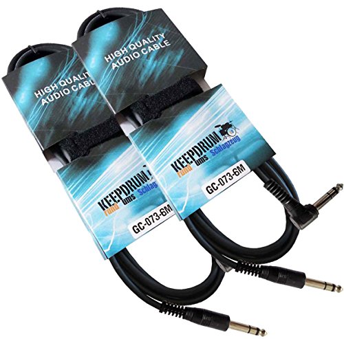 keepdrum 2X GC-073 6m Stereo Audio-Kabel Klinke 6,3mm Winkelstecker von keepdrum