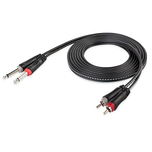 keepdrum AC017B Adapter-Kabel 2-fach RCA Cinch Stecker zu 2x 6,35mm Mono Klinkenstecker 2m keepdrum AC017B Adapter-Kabel 2-fach RCA Cinch Stecker zu 2x 6,35mm Mono Klinkenstecker 2m von keepdrum