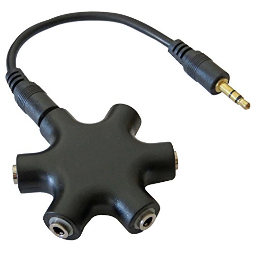 keepdrum ADA067 Audio-Verteiler 3,5mm Miniklinke 5-Fach Kopfhörer-Adapter von keepdrum