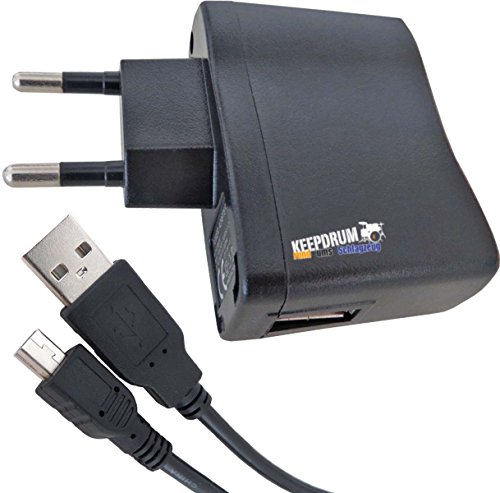keepdrum BS510 USB Netzteil Ladegerät 1000mA + Mini-USB auf USB-A Kabel von keepdrum