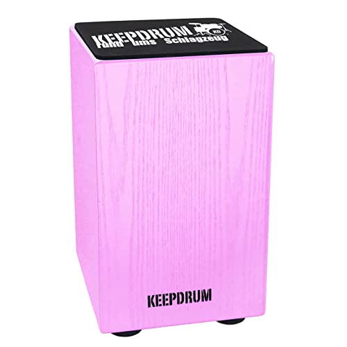 keepdrum DC1M PK Junior Cajon für Kinder Pink Rosa + Sitz-Pad von keepdrum