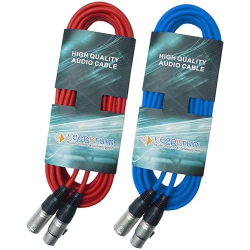 keepdrum DMX Kabel 15m 3-pol XLR-Lichtkabel 1x Rot 1x Blau keepdrum DMX Kabel 15m 3-pol XLR-Lichtkabel 1x Rot 1x Blau von keepdrum