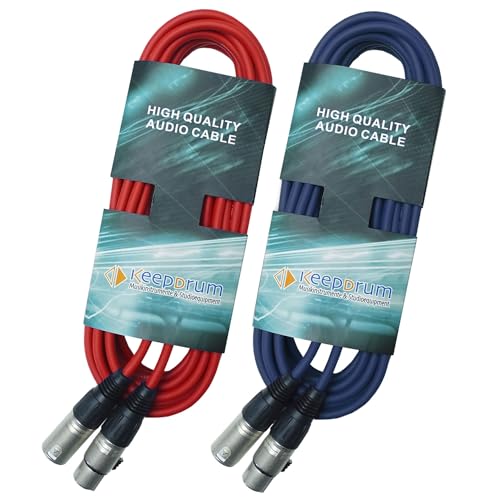 keepdrum DMX Kabel 6m 3-pol XLR-Lichtkabel 1x Rot 1x Blau keepdrum DMX Kabel 6m 3-pol XLR-Lichtkabel 1x Rot 1x Blau von keepdrum