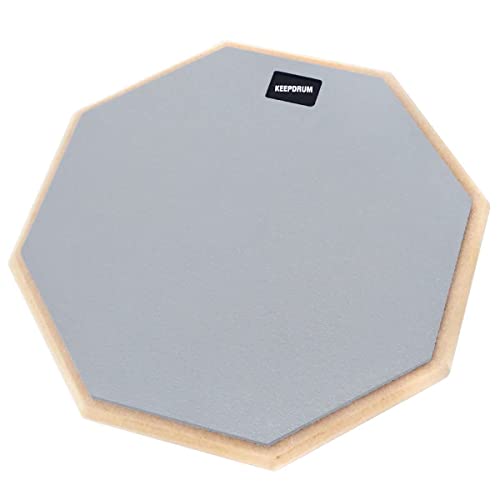 keepdrum DP-GY12 Practice Pad Grau Schlagzeug Übungspad 12 Zoll von keepdrum