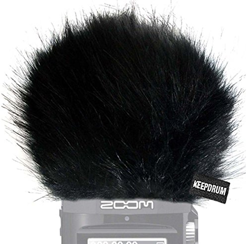 keepdrum Fell-Windschutz WS-BK für Zoom H2n Handy Rekorder Digital Recorder von keepdrum