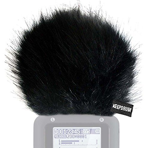 keepdrum Fell-Windschutz WS-BK für Zoom H5 Handy Rekorder Digital Recorder von keepdrum