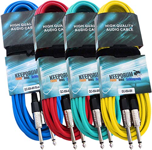 keepdrum GC-004 4x Instrumentenkabel Mono-Klinkenkabel 6m Farben-Set keepdrum GC-004 4x Instrumentenkabel Mono-Klinkenkabel 6m Farben-Set von keepdrum