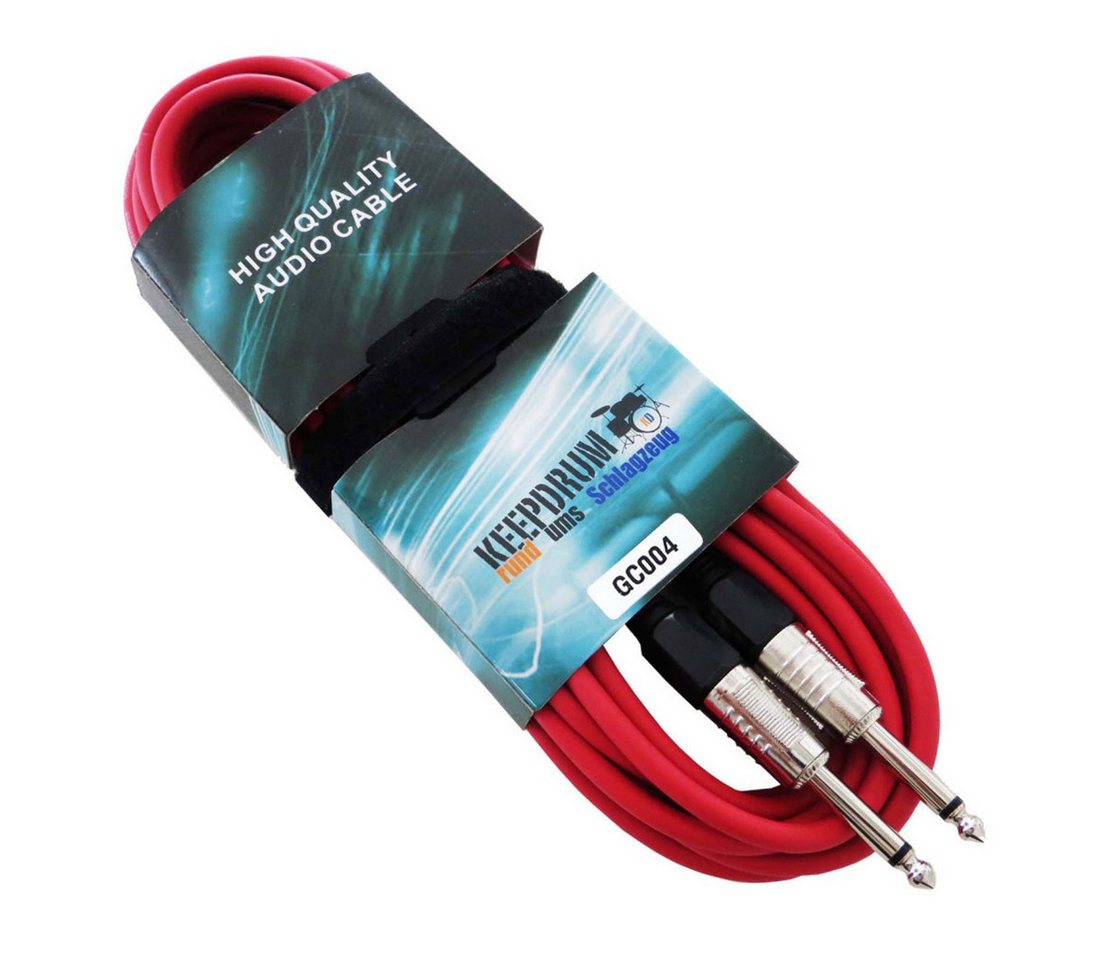 keepdrum GC-004 Gitarrenkabel 3m Rot Audio-Kabel, 6,35-mm-Klinke, 6,35-mm-Klinke von keepdrum