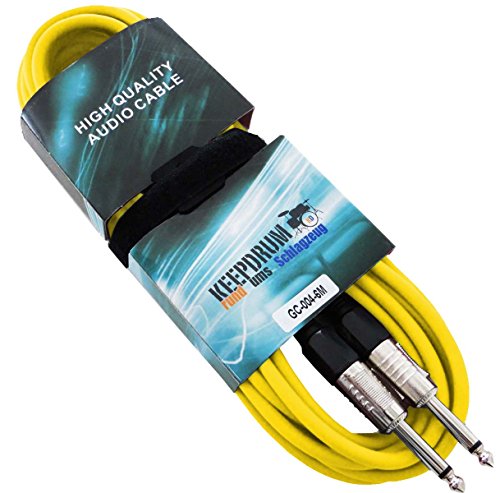 keepdrum GC-004 YW Gelb 6m Instrumenten-Kabel Klinke 6,3mm inkl Kabelbinder von keepdrum