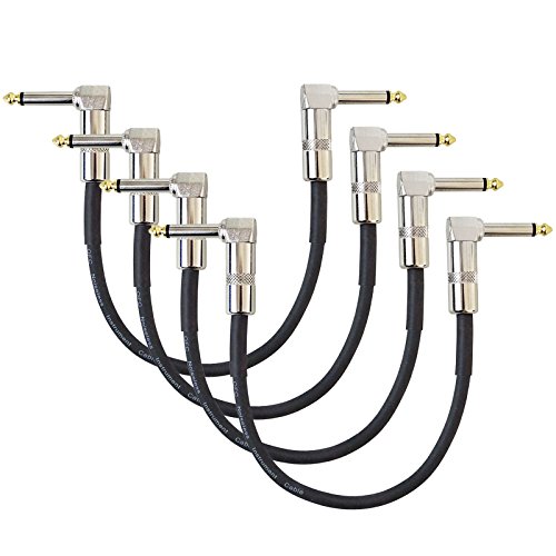 keepdrum GC028 Patchkabel 60cm Winkelstecker 6,3mm Klinke 4 STÜCK von keepdrum