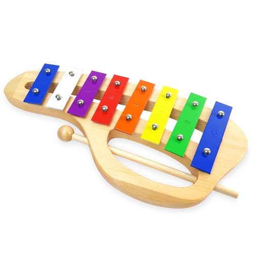 keepdrum KGS-C Kinder-Glockenspiel aus Holz mit Griff von keepdrum