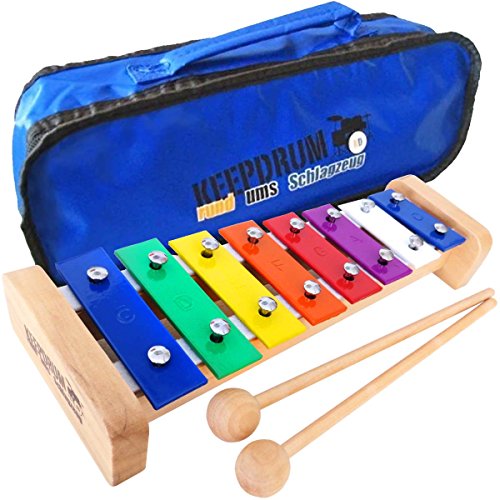 keepdrum KGS1 Glockenspiel aus Holz Xylophon + Tragetasche MB01 von keepdrum