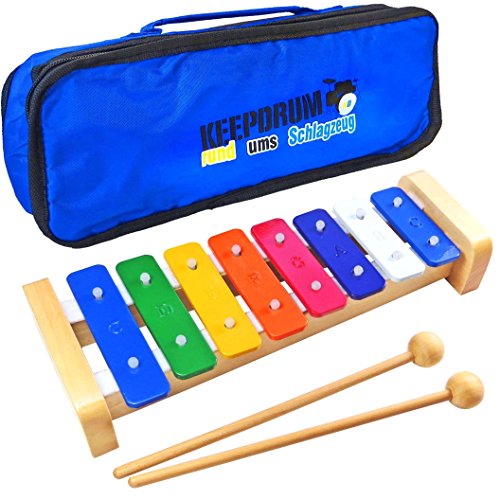 keepdrum KGS1 Glockenspiel mit Holzschlägel + Tasche MB-01 von keepdrum