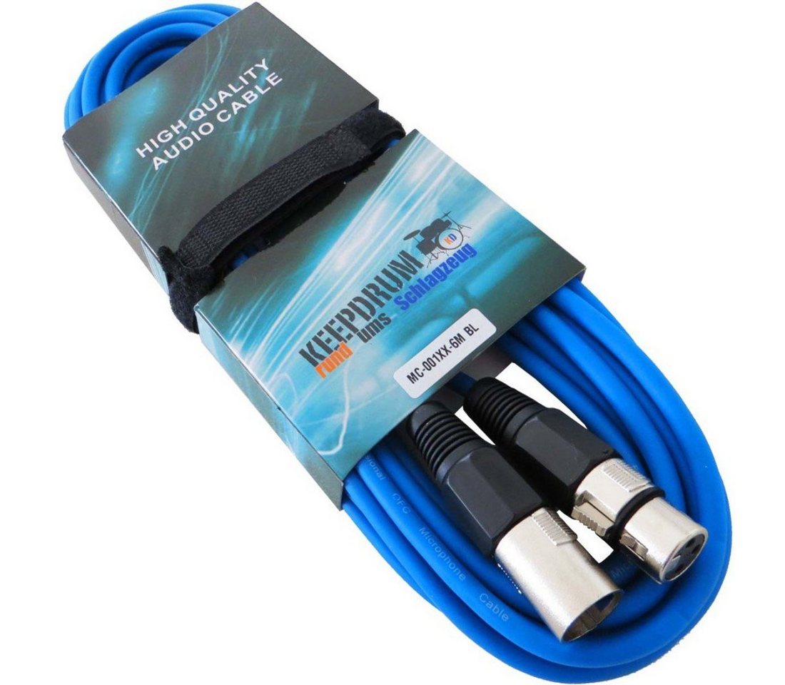 keepdrum MC-001XX BL 6m Mikrofonkabel XLR Blau Audio-Kabel von keepdrum