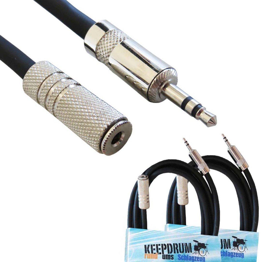 keepdrum MC-099XJ 1m Verlängerungskabel Audio-Kabel, 3,5-mm-Klinke, 2 Stück von keepdrum