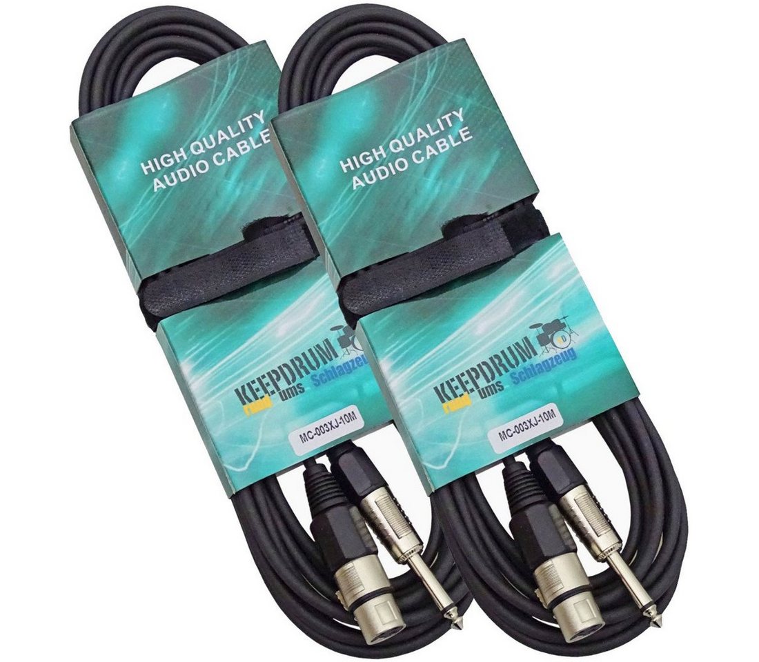 keepdrum MC003XJ 10m Mikrofonkabel Audio-Kabel, XLR, 6,35-mm-Klinke, 2 Stück von keepdrum