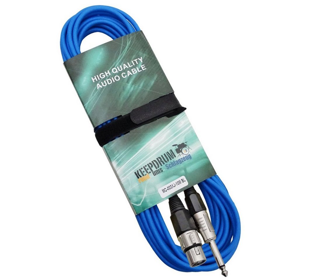 keepdrum MC003XJ 10m Mikrofonkabel Blau Klinke-XLR Audio-Kabel von keepdrum
