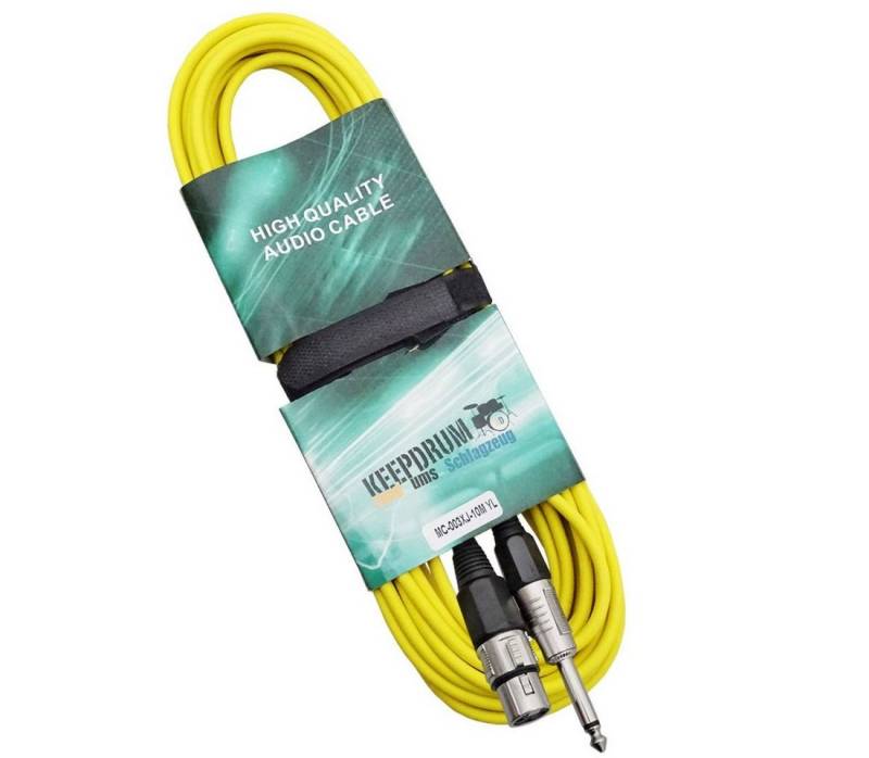 keepdrum MC003XJ 10m Mikrofonkabel Gelb Klinke-XLR Audio-Kabel von keepdrum