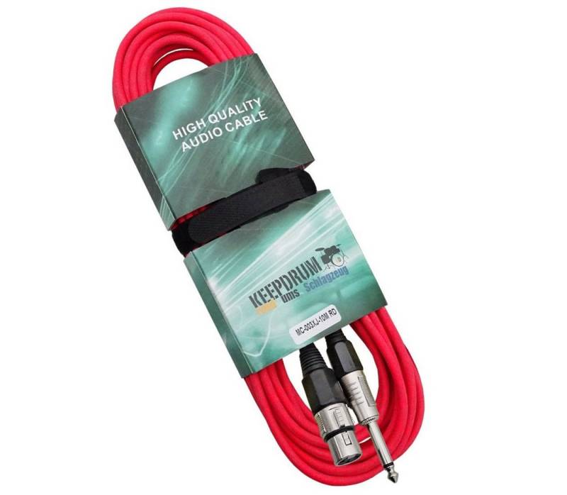 keepdrum MC003XJ 10m Mikrofonkabel Rot Klinke-XLR Audio-Kabel von keepdrum