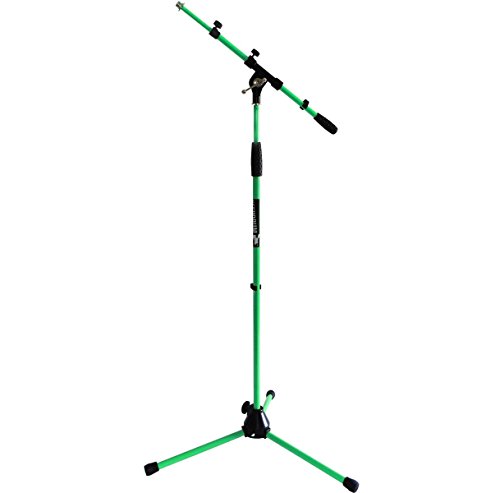 keepdrum MS106 GR Grün Mikrofonständer Mikrofonstativ mit Galgen u. Metall-Sockel von keepdrum