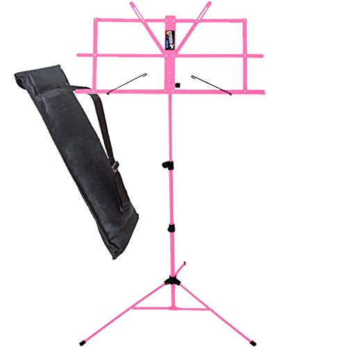 keepdrum MUS2 PK Notenpult Notenstaender Rosa Pink kindgerecht Tragetasche von keepdrum