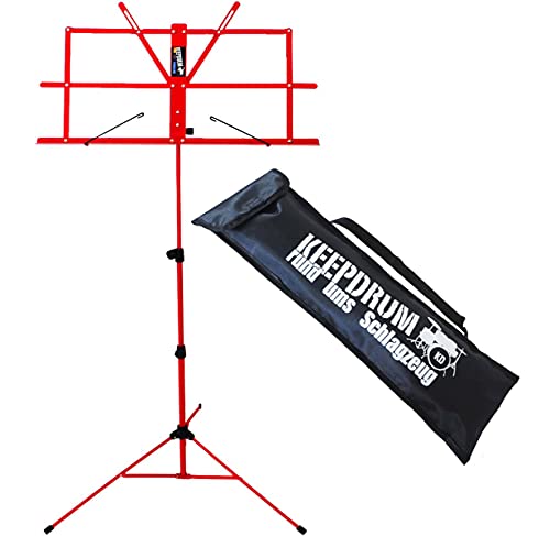 keepdrum MUS2 RD Notenstaender Notenpult Rot einfacher Aufbau kindgerecht + keepdrum Tasche keepdrum MUS2 RD Notenstaender Notenpult Rot einfacher Aufbau kindgerecht + keepdrum Tasche von keepdrum