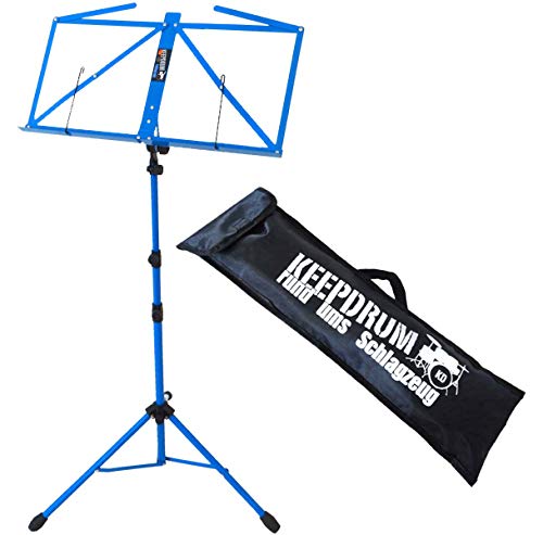 keepdrum MUS3 BL Blau Notenstaender Notenpult + Tragetasche von keepdrum