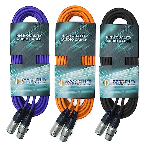 keepdrum Mikrofonkabel XLR 3-polig 6m Orange Lila Schwarz 3 Stück keepdrum Mikrofonkabel XLR 3-polig 6m Orange Lila Schwarz 3 Stück von keepdrum