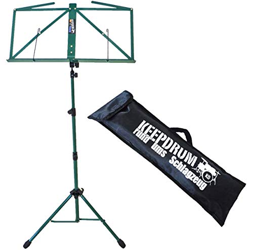 keepdrum Notenständer MUS3GR Grün Notenpult mit Tasche keepdrum Notenständer MUS3GR Grün Notenpult mit Tasche von keepdrum