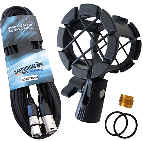 keepdrum PCMH1 Spinne elastische Halterung Shockmount + 6m XLR Mikrofon-Kabel keepdrum PCMH1 Spinne elastische Halterung Shockmount + 6m XLR Mikrofon-Kabel von keepdrum