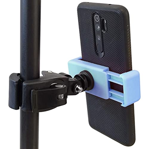 keepdrum PH01 BL universal Smartphone Halterung Blau Handyhalter für Fahrrad, E-Scooter oder Mikrofonständer von keepdrum