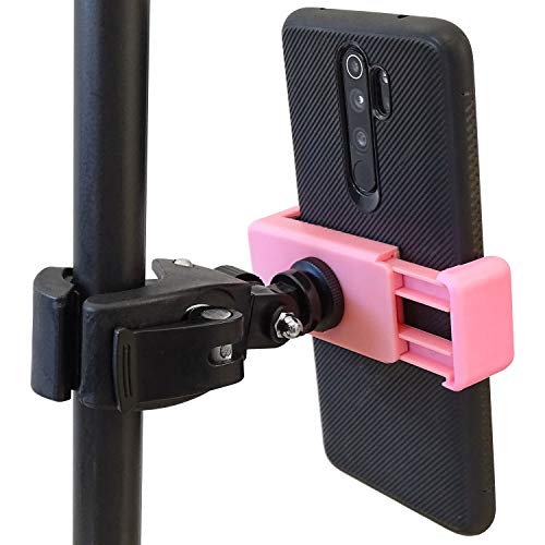 keepdrum PH01 PK universal Smartphone Telefon Halterung Pink Handyhalter für Mikrofonständer / Stative / Tischplatten / Fahrräder von keepdrum