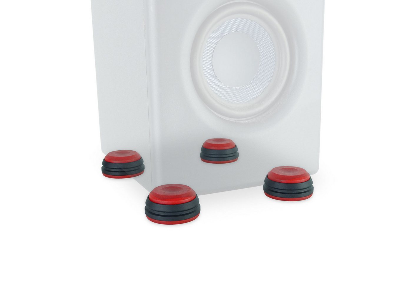 keepdrum SSA300RD Lautsprecherständer, (bis 10,00 Zoll, Boxen-Füße, Schwingungsdämpfer 4-Stück, in Rot) von keepdrum