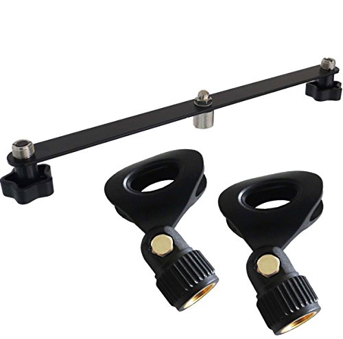 keepdrum STB01 Stereoschiene 33 cm + 2X MH10 Mikrofon Klammer von keepdrum