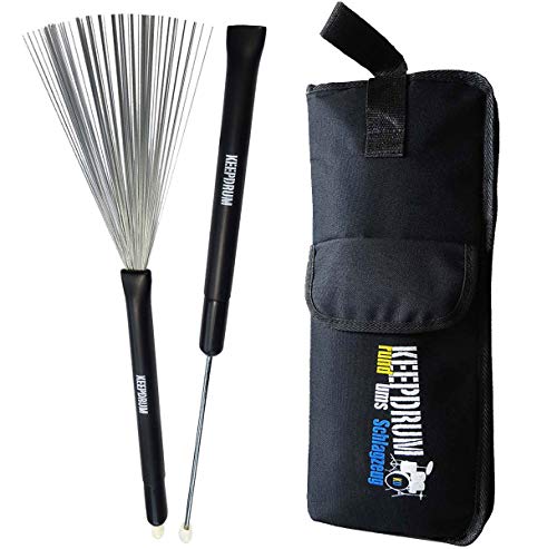 keepdrum SV506 Switch Brushes Besen + SB-01 StickBag Tasche von keepdrum