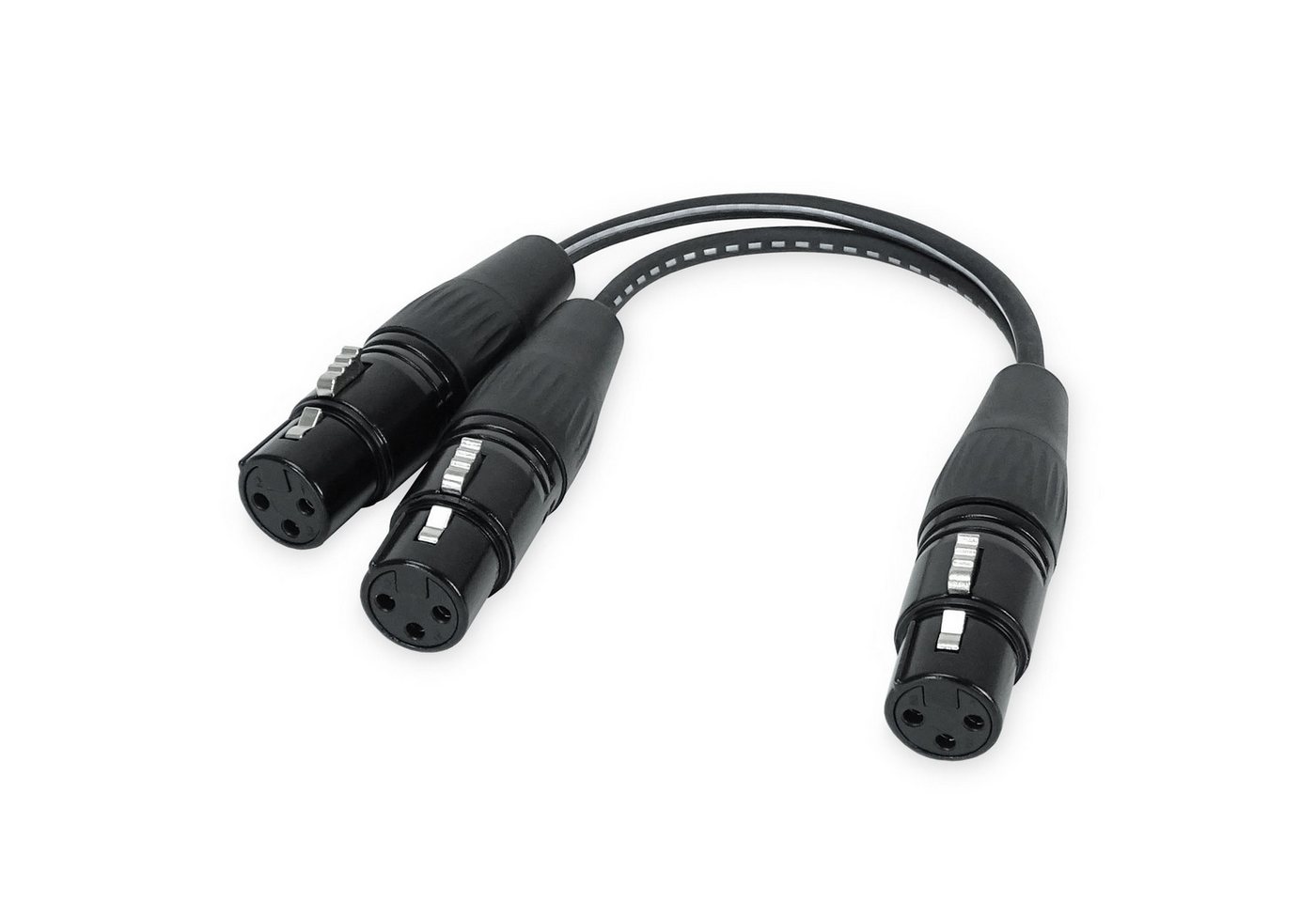 keepdrum YC025 Audio-Adapter 1x XLR-Buchse zu 2x XLR-Buchse, 25 cm, Splitter-Kabel von keepdrum