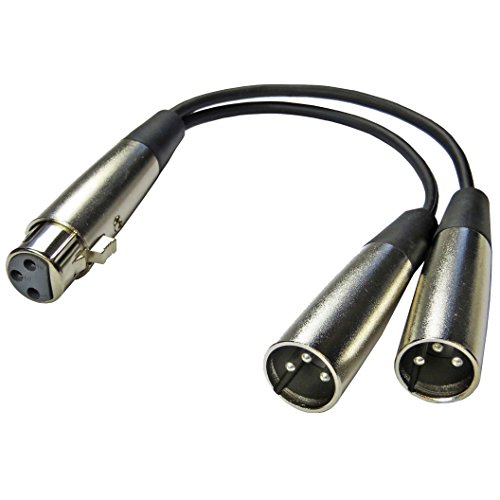 keepdrum YC029 XLR-Splitter Dual XLR Adapter 2x Male zu 1x Female 3-polig von keepdrum