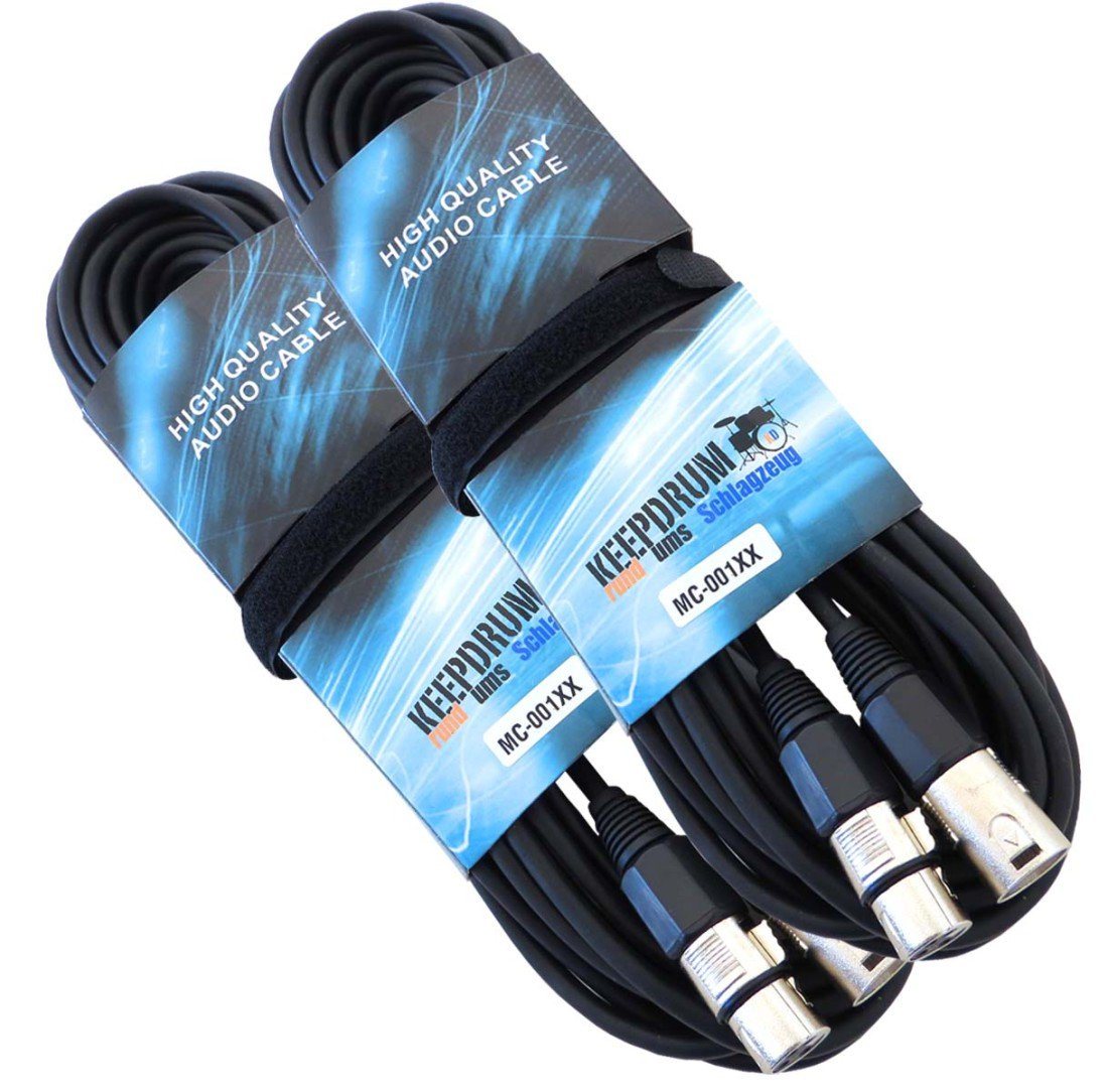 keepdrum keepdrum MC-001XX 15m Mikrofonkabel XLR 2 Stück Audio-Kabel, 2 Stück keepdrum keepdrum MC-001XX 15m Mikrofonkabel XLR 2 Stück Audio-Kabel, 2 Stück von keepdrum