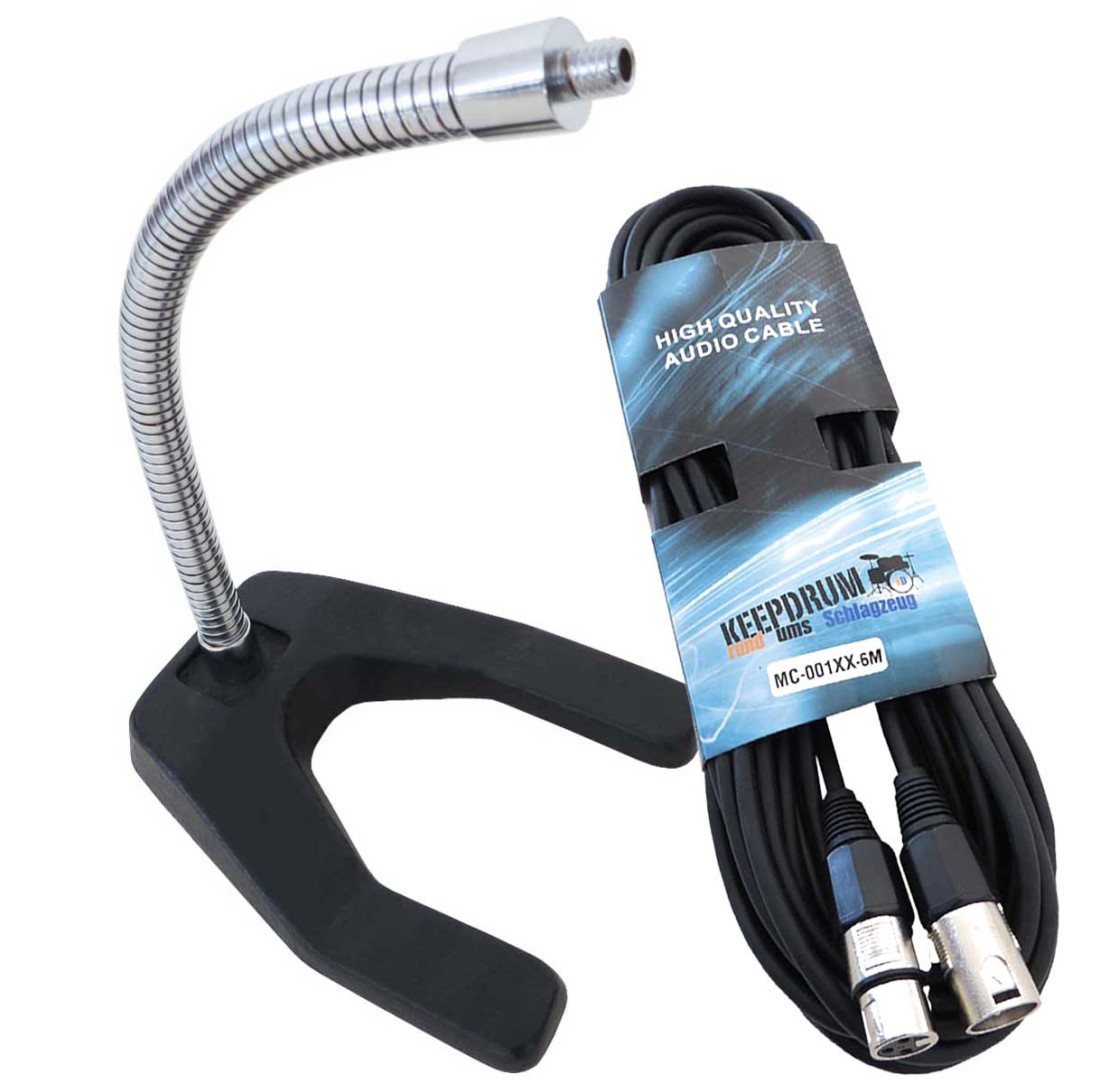 keepdrum keepdrum MS65 Tischstativ mit Mikrofonkabel Mikrofon-Halterung, (mit Kabel, Tischstativ) von keepdrum