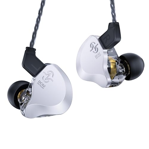 keephifi CCZ DC02 In Ear Monitor IEMS Kopfhörer Gaming,Dual-Magnetkreis-DD IEM Inear Monitor DJ Kopfhörer,Galvanisierte Ohrhörer mit Kabel aus Glänzendem Metall und PU+PET-Verbundmembran für Musiker von keephifi