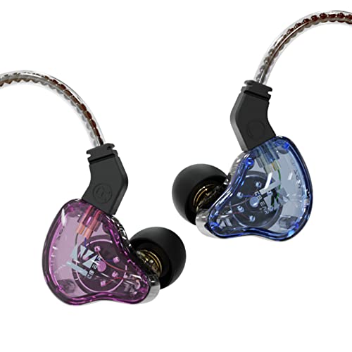 KEEPHiFi KBEAR KS2 Kabelgebundene Kopfhörer, 1BA + 1DD, 10 mm Verbundmembran-Einheiten in Ohr-Monitoren, 6N OFC-Kopfhörer, abnehmbare Kabel, geräuschisolierende Ohrhörer (kein Mikrofon, blau-violett) von keephifi