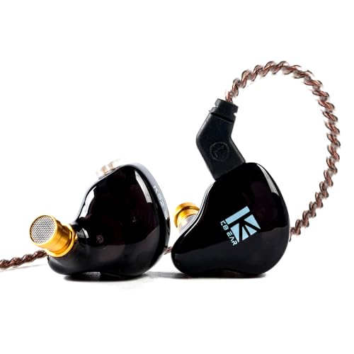 keephifi KBEAR KS2 1BA + 1DD IEM kopfhörer,10 mm Verbundmembran-Einheiten in Ohr-Monitoren,6N OFC-Kopfhörer, abnehmbare Kabel, geräuschisolierende Ohrhörer (schwarz,kein mikro) von keephifi