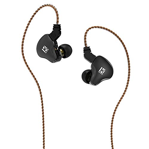 KEEPHiFi KBEAR KS2 Kabelgebundene Kopfhörer, 1BA + 1DD, 10 mm Verbundmembran-Einheiten in Ohr-Monitoren, 6N OFC-Kopfhörer, abnehmbare Kabel, geräuschisolierende Ohrhörer (kein Mikrofon, schwarz) von keephifi
