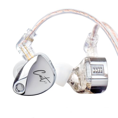 KZ Castor In Ear Monitor, Dual-Dynamischer Treiber, kabelgebundene IEM-Ohrhörer, HiFi In Ear Kopfhörer, Klangabstimmung, geräuschisolierendes IEM, abnehmbares 2-poliges Kabel (Silber, kein Mikro) von keephifi