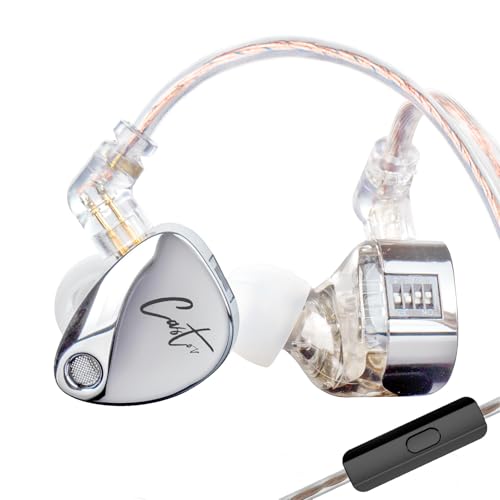 KZ Castor In Ear Monitor, Dual-Dynamischer Treiber, kabelgebundene IEM-Ohrhörer, HiFi In Ear Kopfhörer, Klangabstimmung, geräuschisolierendes IEM, abnehmbares 2-poliges Kabel (Silber, mit Mikro) von keephifi