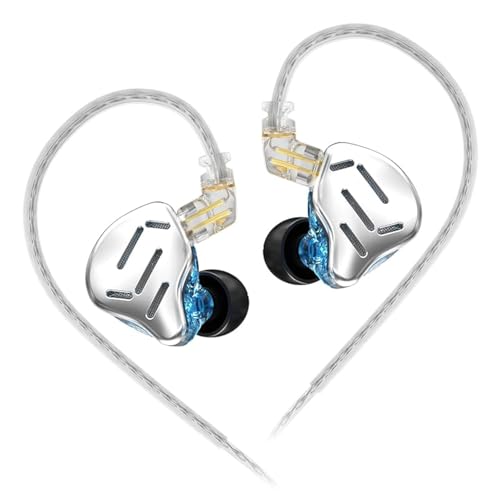 keephifi KZ Zax IEM In-Ear-Kopfhörer, 16 Einheiten,7BA+1DD IEM HiFi-Rauschunterdrückung, hybrid-gesteuerter IEM-Kopfhörer, Zinklegierung, Ohrhörer mit abnehmbarem, versilbertem Upgrade-Kabel von keephifi