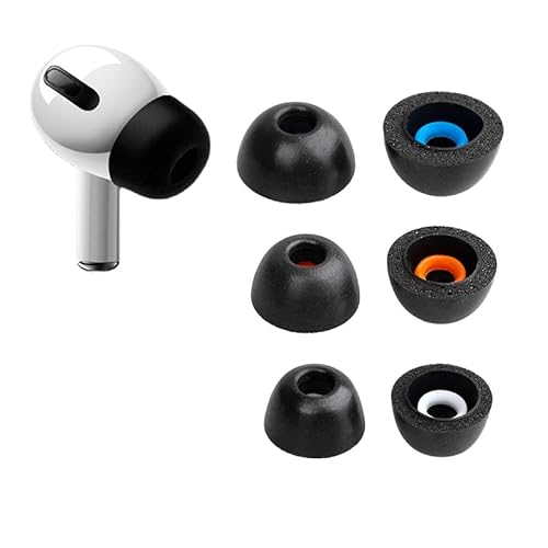 Keephifi [3 Paar] Memory Foam Tips für AirPods Pro Ohrstöpsel für AirPods Pro Ohrhörer mit hochdichtem Memory-Schaum, Geräuschunterdrückung, passen in das Ladeetui für AirPods Pro (S/M/L) von keephifi